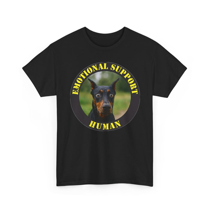 Emotional Support Human T‑Shirt — Doberman Pet Lover Tee