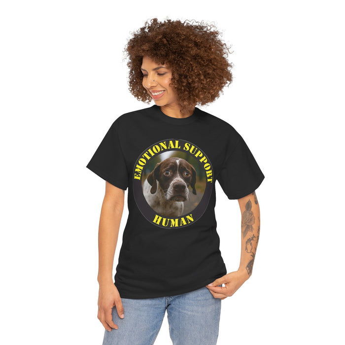 Emotional Support Human T-Shirt – Funny Dog Face Graphic Tee for Pet Lovers