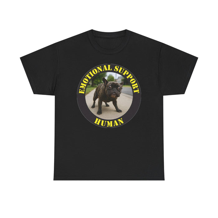 Emotional Support Human T‑Shirt – Funny Pet Rescue Tee with French Bulldog Photo