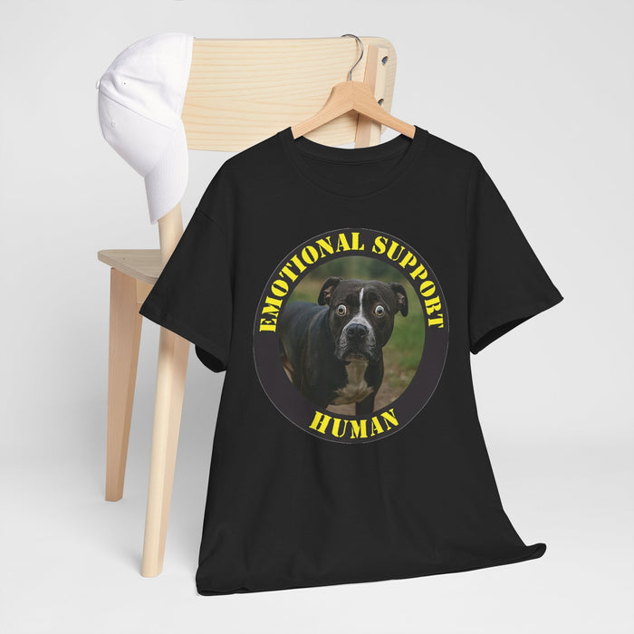 Emotional Support Human T-Shirt — Funny Dog Photo Tee for Pet Lovers