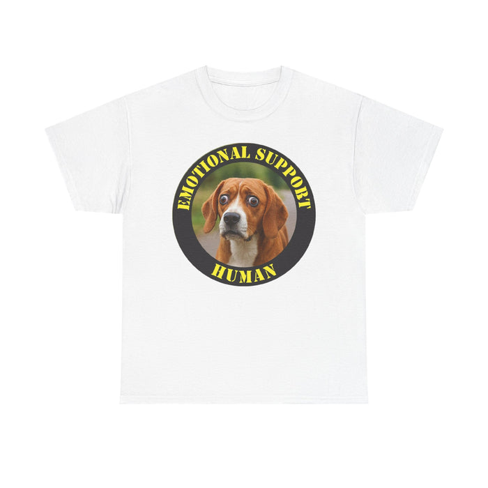 Emotional Support Human Tee — Funny Dog Badge T-Shirt