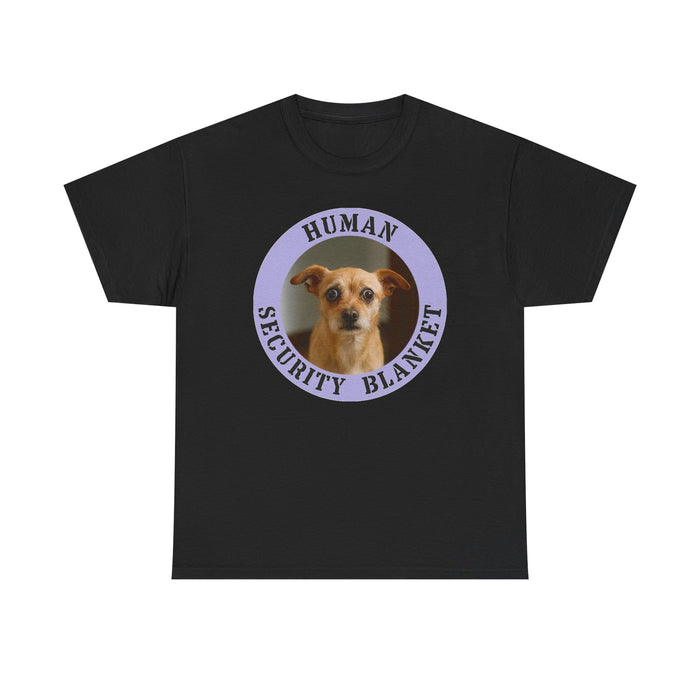 Dog Lover T‑Shirt - "Human Security Blanket" Cute Small Dog Photo Tee