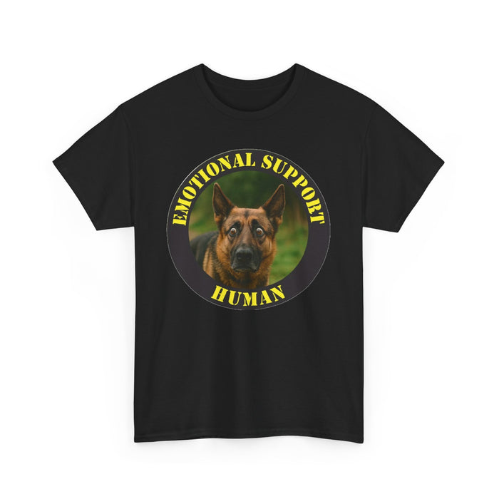 Emotional Support Human T‑Shirt — Dog Photo Badge Tee