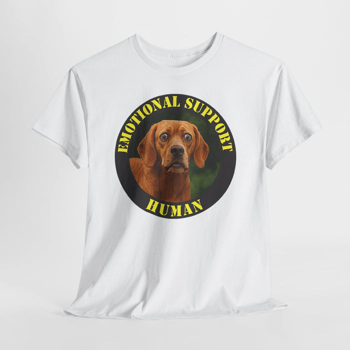 Emotional Support Human T-Shirt — Dog Portrait Graphic Tee, Funny Pet Lover Gift