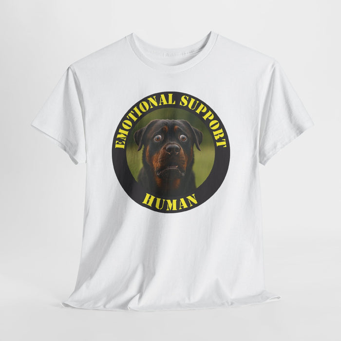 Emotional Support Human T‑Shirt — Rottweiler Pet Lover Gift