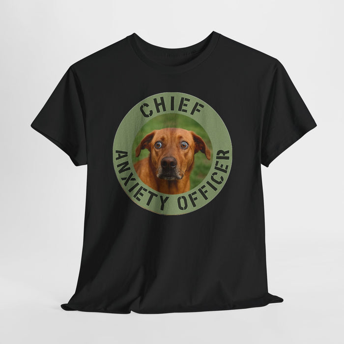 Chief Anxiety Officer T-Shirt — Funny Dog Graphic Tee for Dog Lovers