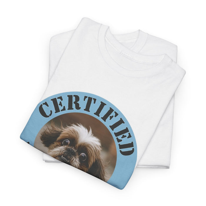 Certified Velcro Dog T‑Shirt — Funny Shih Tzu Pet Tee