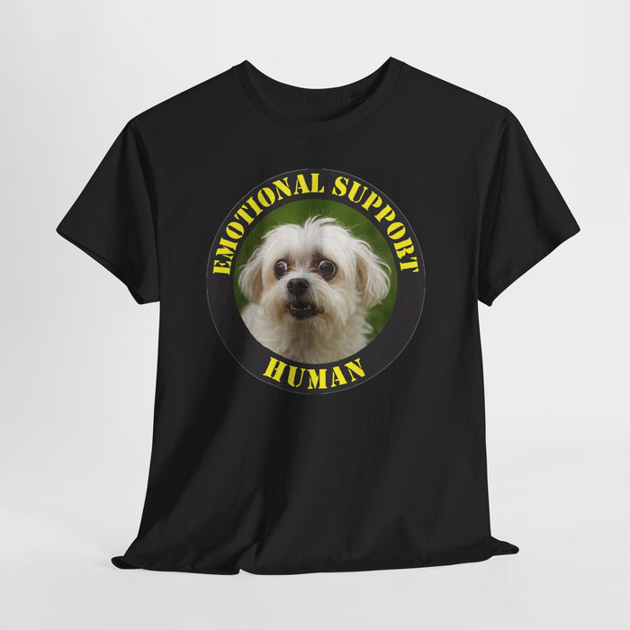 Emotional Support Human T‑Shirt — Cute Dog Photo Tee for Pet Lovers