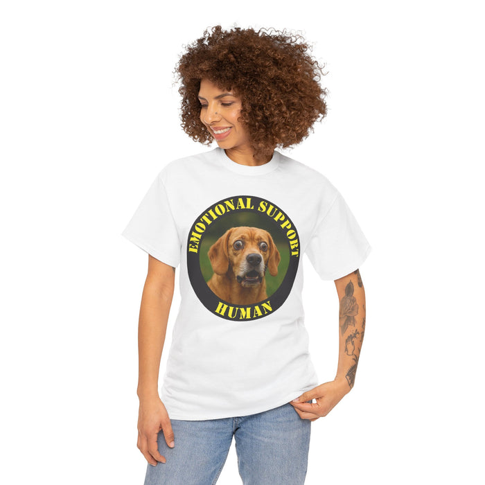 Emotional Support Human T-Shirt — Funny Dog Photo Tee for Pet Lovers