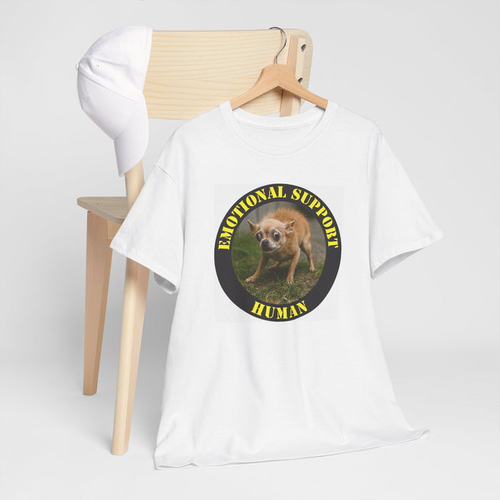 Emotional Support Human T‑Shirt — Funny Rescue Dog Badge Tee