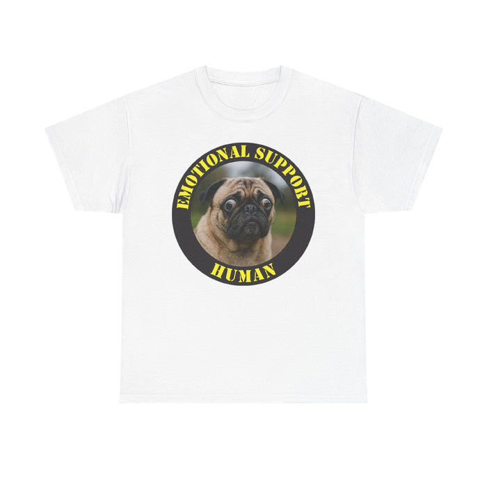 Emotional Support Human Tee — Pug Dog Graphic T-Shirt