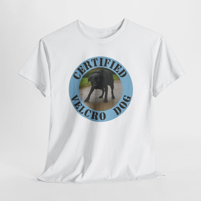 T-Shirt — "Certified Velcro Dog" Graphic Tee (Funny Dog Lover Shirt)