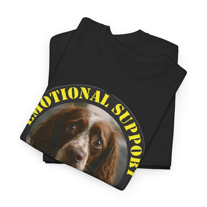 Emotional Support Human Tee — Funny Dog Face Graphic T-Shirt