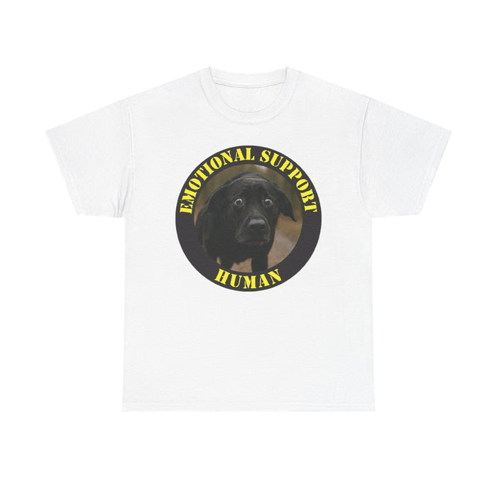 Emotional Support Human T-Shirt — Cute Black Lab Pet Lover Tee