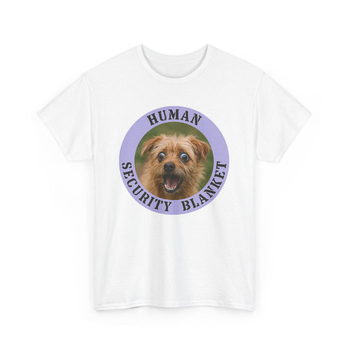Human Security Blanket T-Shirt — Cute Dog Graphic Tee