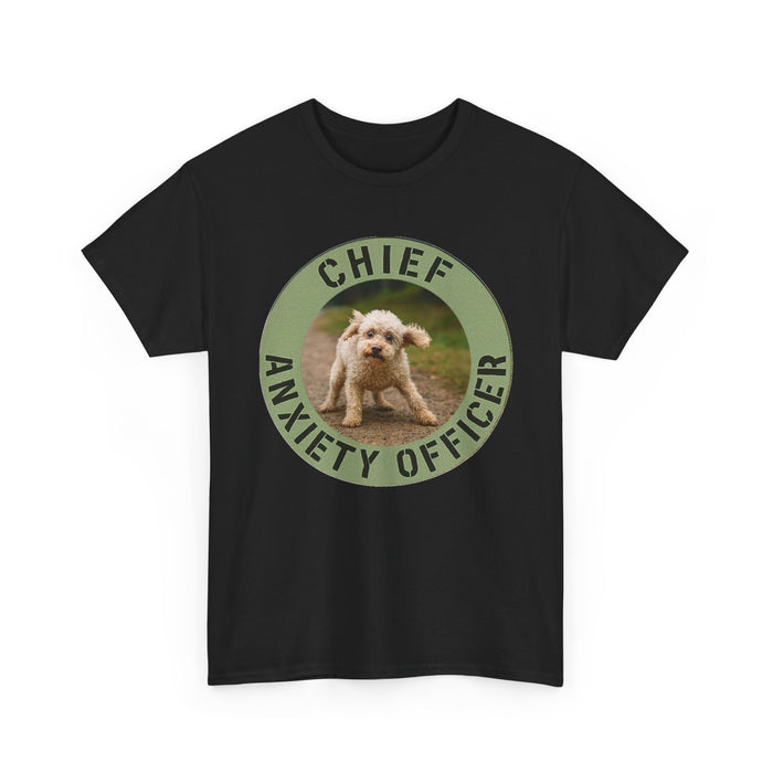 Chief Anxiety Officer T-Shirt — Cute Puppy Graphic Tee for Anxious Dog Lovers