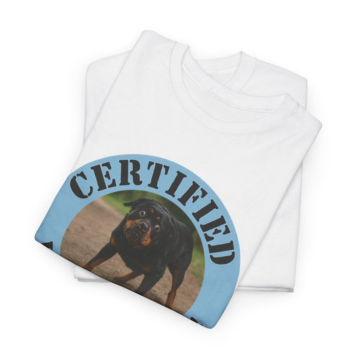 Certified Velcro Dog T‑Shirt — Funny Dog Owner Tee