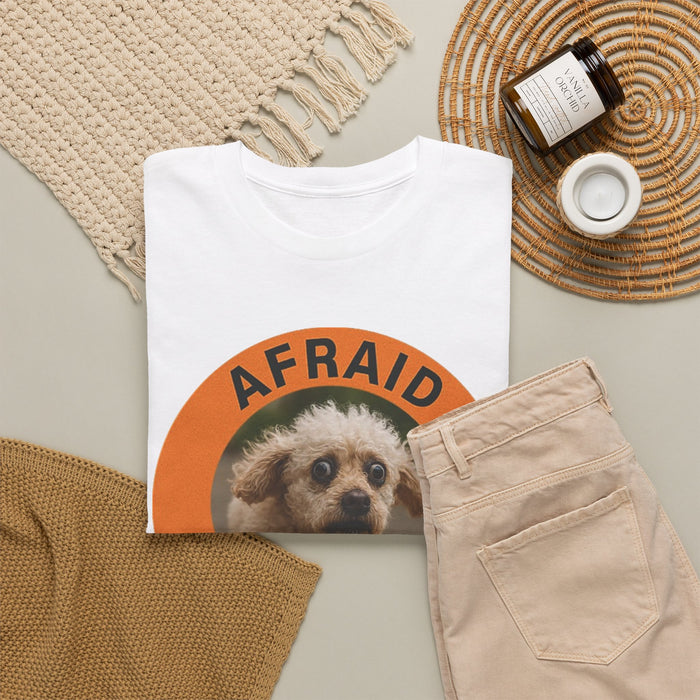 Afraid But Trying Tee — Cute Nervous Puppy Graphic T-Shirt