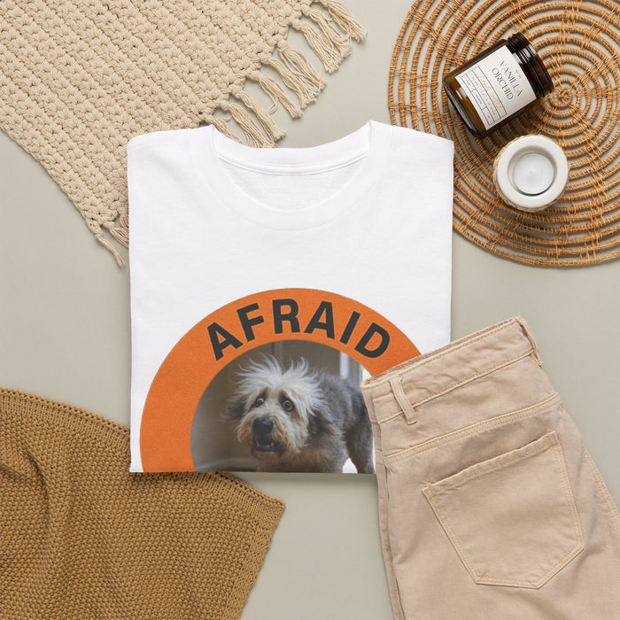 Afraid But Trying Dog T-Shirt — Cute Encouragement Tee