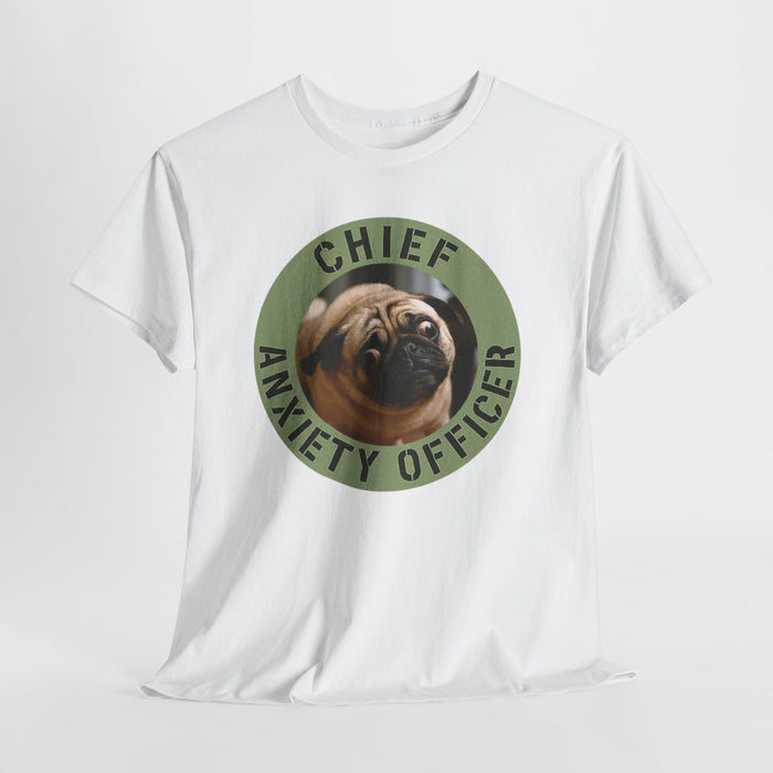 Chief Anxiety Officer T-Shirt — Funny Pug Dog Graphic Tee