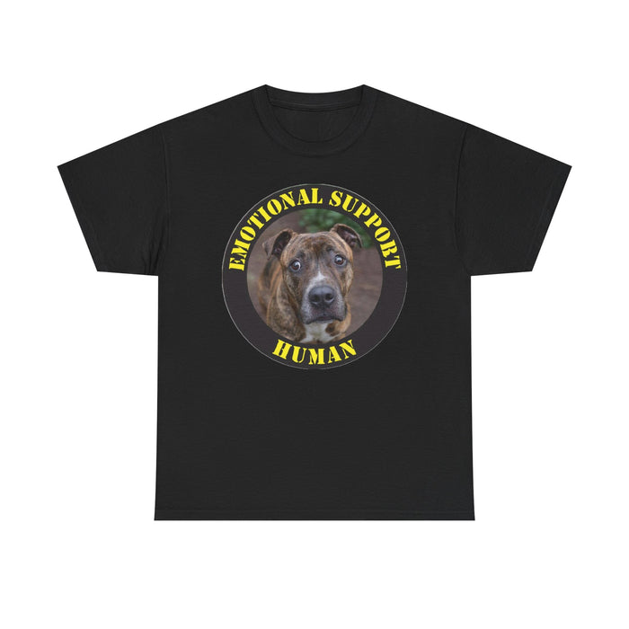 Pit Bull Emotional Support Human T‑Shirt — Cute Dog Photo Tee for Dog Lovers