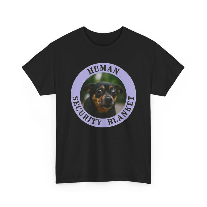 Human Security Blanket T-Shirt — Cute Dog Graphic Tee for Dog Lovers