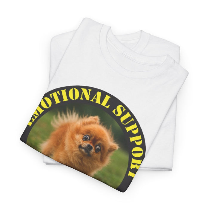 Emotional Support Human T‑Shirt — Cute Pomeranian Dog Graphic Tee