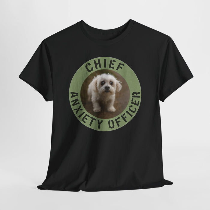 Chief Anxiety Officer T-Shirt — Cute Puppy Graphic Tee for Dog Lovers