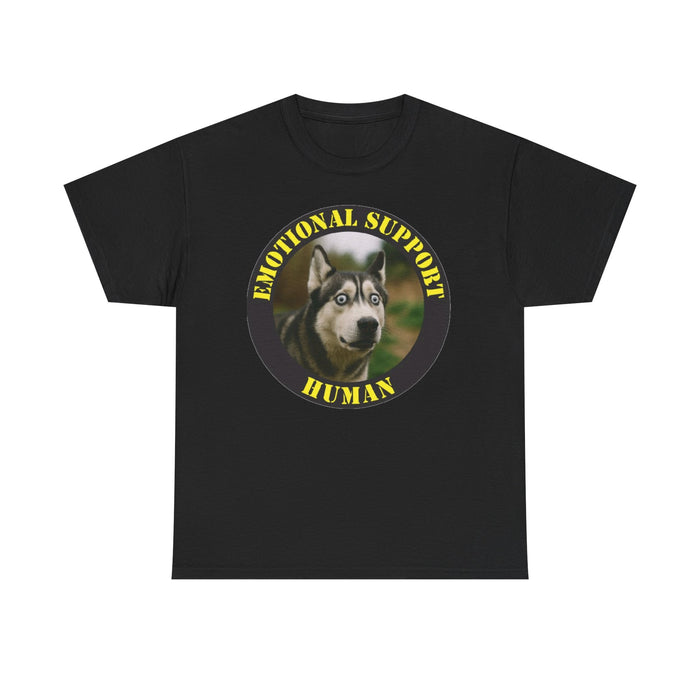 Emotional Support Human T-Shirt — Cute Husky Pet Lover Tee