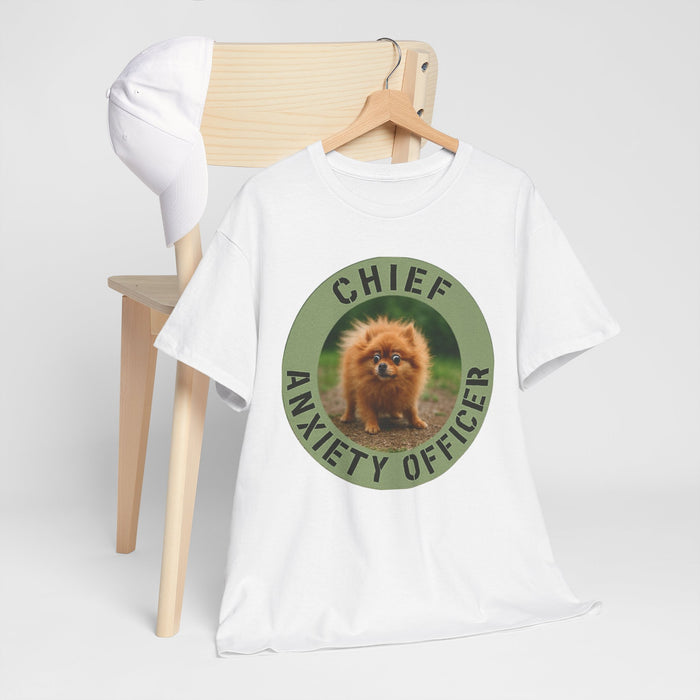 Chief Anxiety Officer T-Shirt – Funny Pomeranian Anxiety Graphic Tee