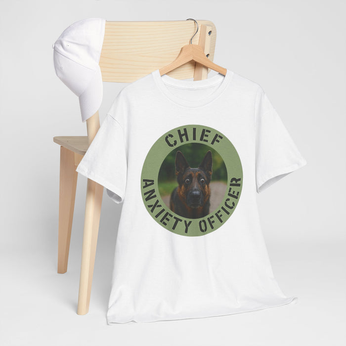 Chief Anxiety Officer T-Shirt — Funny Dog Graphic Tee for Pet Lovers