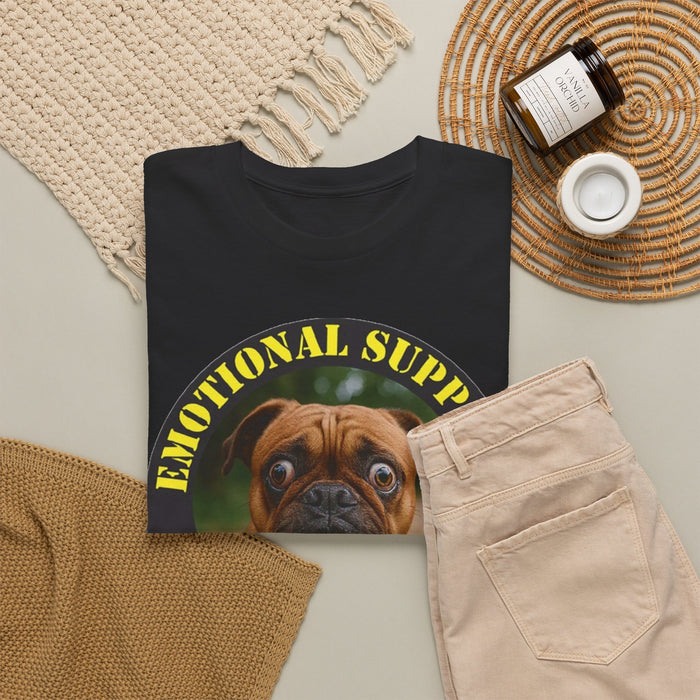 Emotional Support Human T‑Shirt — Cute Pug Pet Lover Tee