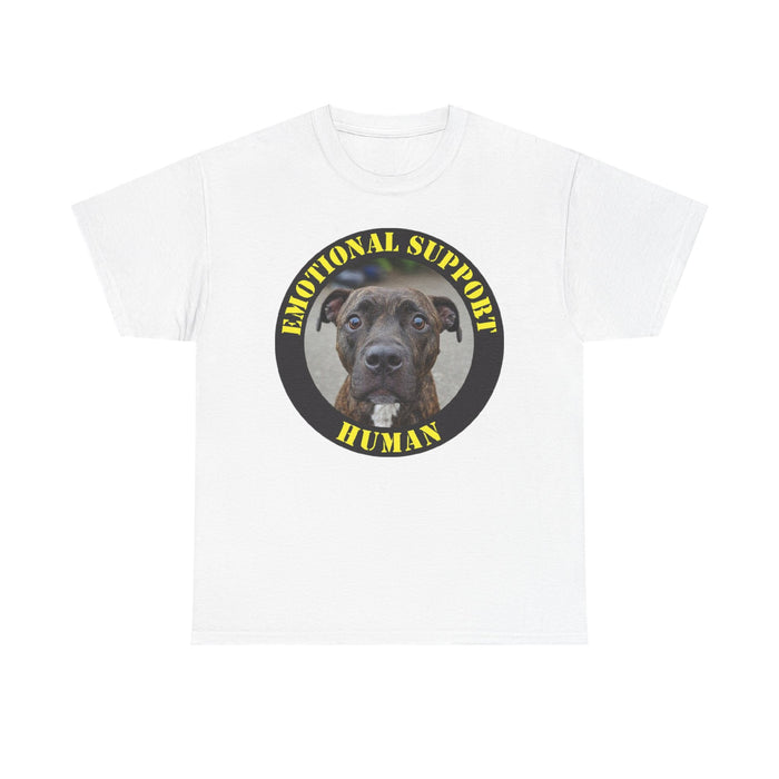 Pit bull Emotional Support Human T-Shirt — Dog Photo Graphic Tee for Pet Lovers