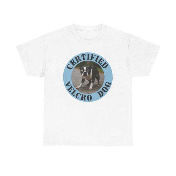 Certified Velcro Dog T‑Shirt — Funny Puppy Photo Tee for Dog Lovers