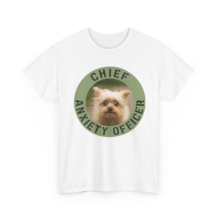 Chief Anxiety Officer T-Shirt — Cute Dog Graphic Tee for Dog Lovers