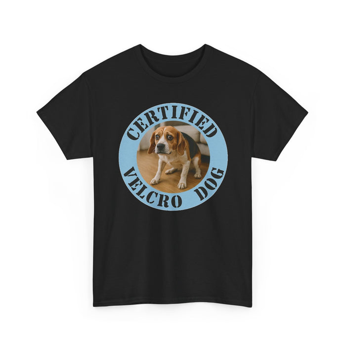 Certified Velcro Dog T-Shirt — Funny Beagle Graphic Tee for Dog Lovers