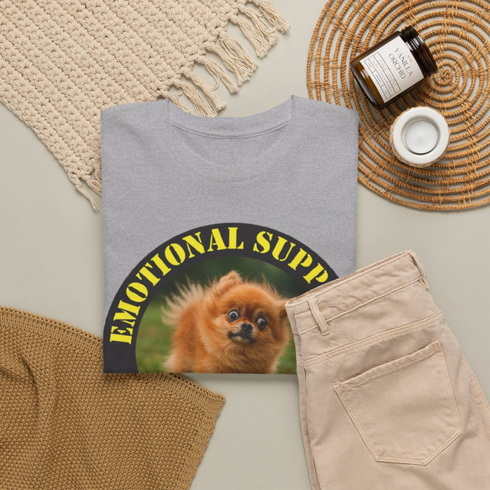Emotional Support Human T‑Shirt — Cute Pomeranian Dog Graphic Tee