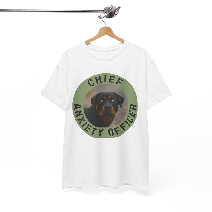 Chief Anxiety Officer Dog T-Shirt — Funny Rottweiler Pet Tee