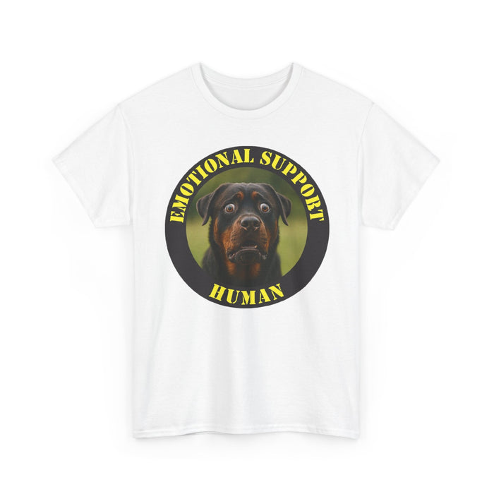 Emotional Support Human T‑Shirt — Rottweiler Pet Lover Gift