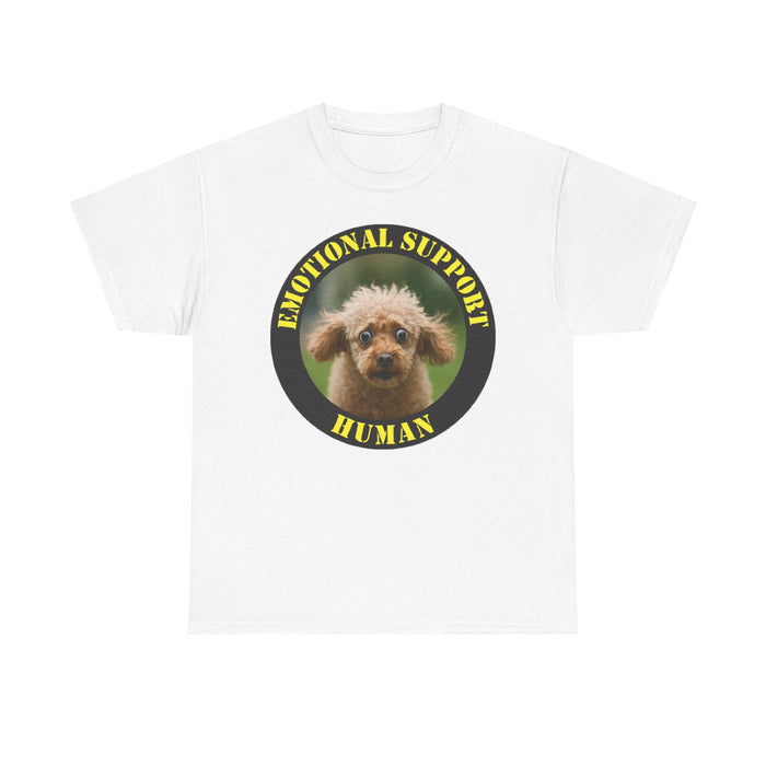 Emotional Support Human T‑Shirt — Cute Poodle Rescue Pet Lover Tee
