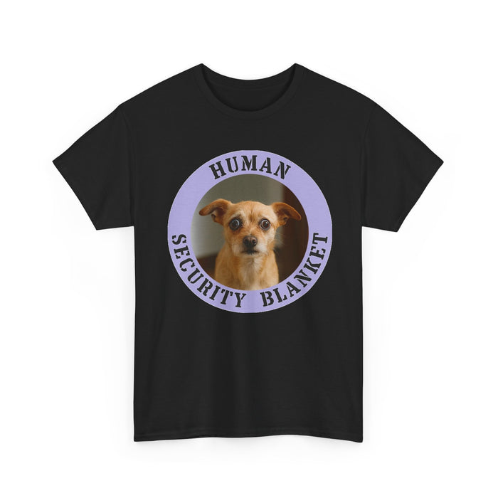Human Security Blanket T-Shirt — Cute Dog Photo Graphic Tee