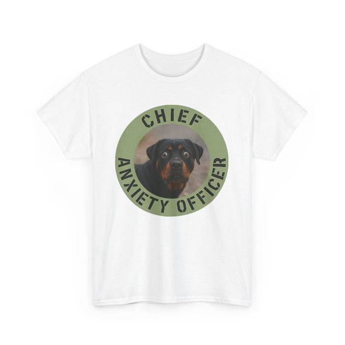 Chief Anxiety Officer Dog T-Shirt — Funny Rottweiler Pet Tee