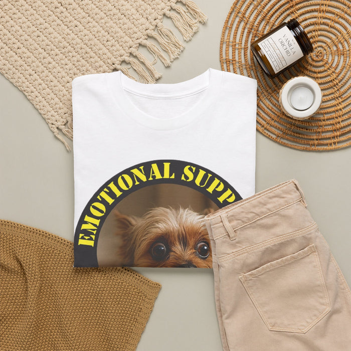Emotional Support Human T‑Shirt — Cute Yorkie Dog Graphic Tee