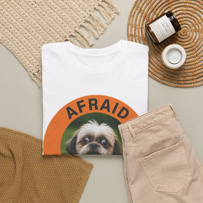 Afraid But Trying T‑Shirt — Cute Shih Tzu Motivational Tee