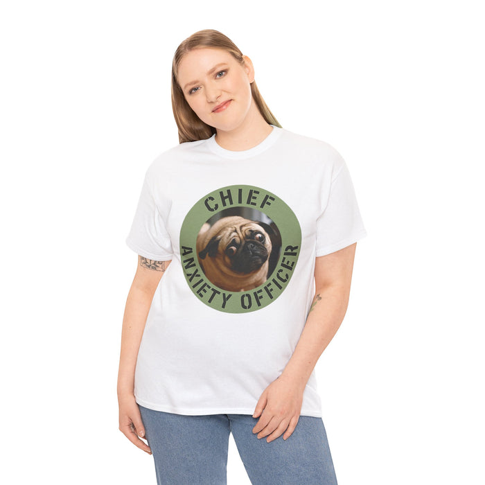Chief Anxiety Officer T-Shirt — Funny Pug Dog Graphic Tee