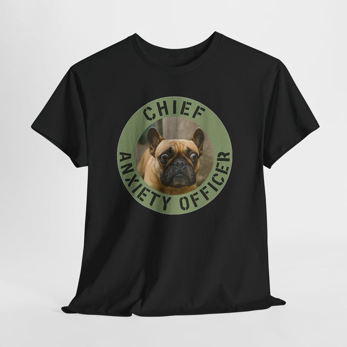 Chief Anxiety Officer T-Shirt — Funny French Bulldog Graphic Tee