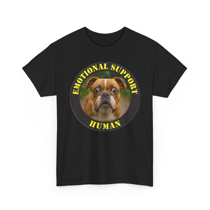 Emotional Support Human T‑Shirt – Funny Bulldog Pet Lover Tee