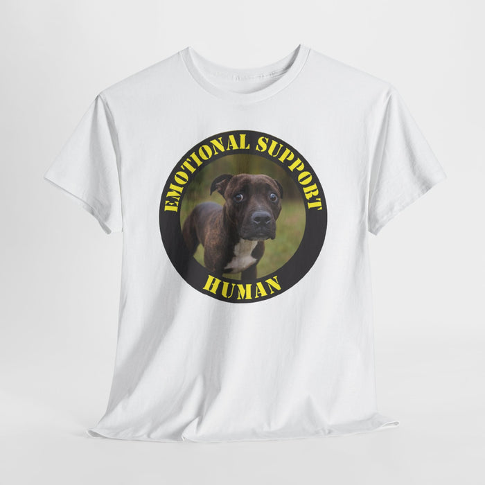 Pit Bull Emotional Support Human T-Shirt — Dog Photo Funny Support Animal Tee