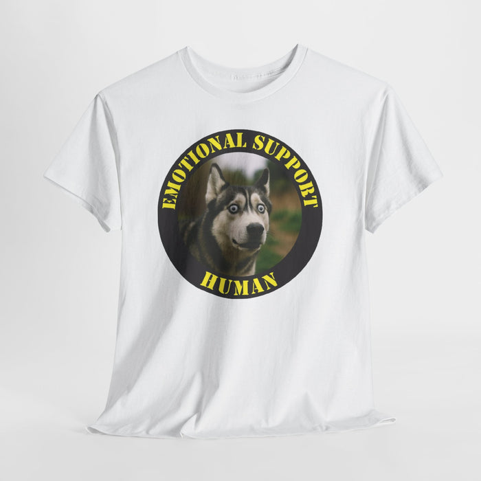 Emotional Support Human T-Shirt — Cute Husky Pet Lover Tee