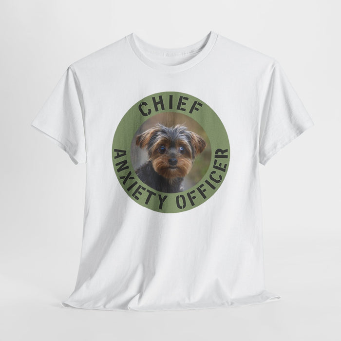 Yorkie Chief Anxiety Officer T-Shirt — Cute Dog Graphic Tee